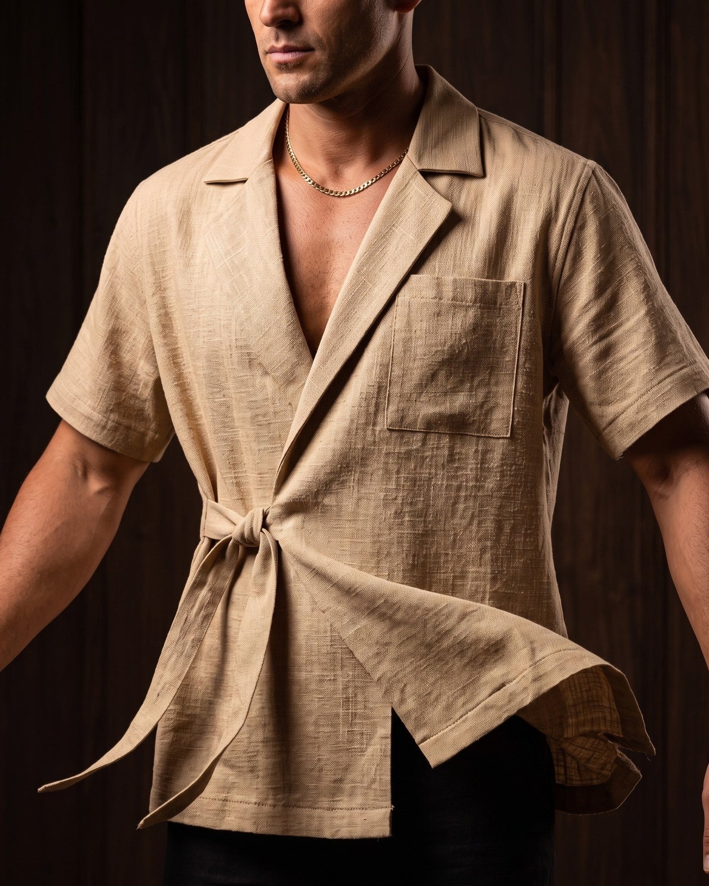 Massimo Linen Wrap Shirt