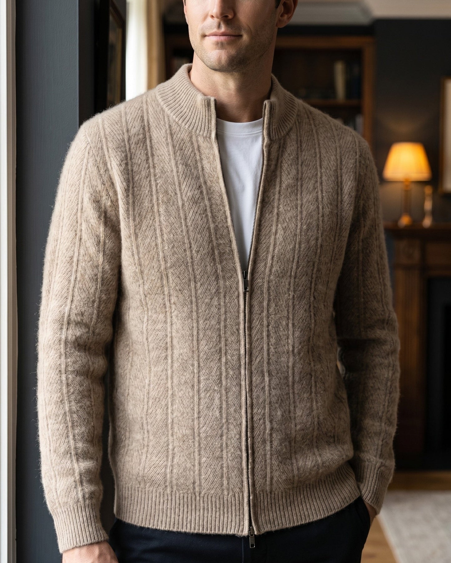 Serafino Cashmere Zip-Up Cardigan