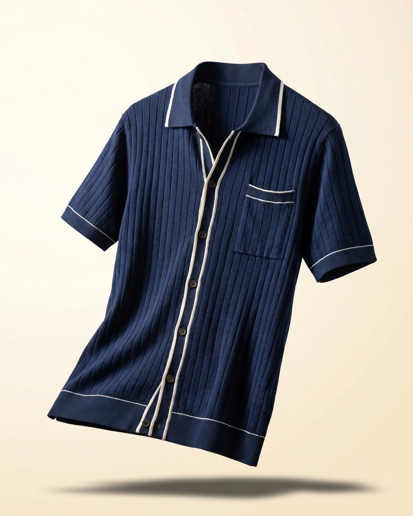Isidoro Ribbed-Knit Polo Shirt
