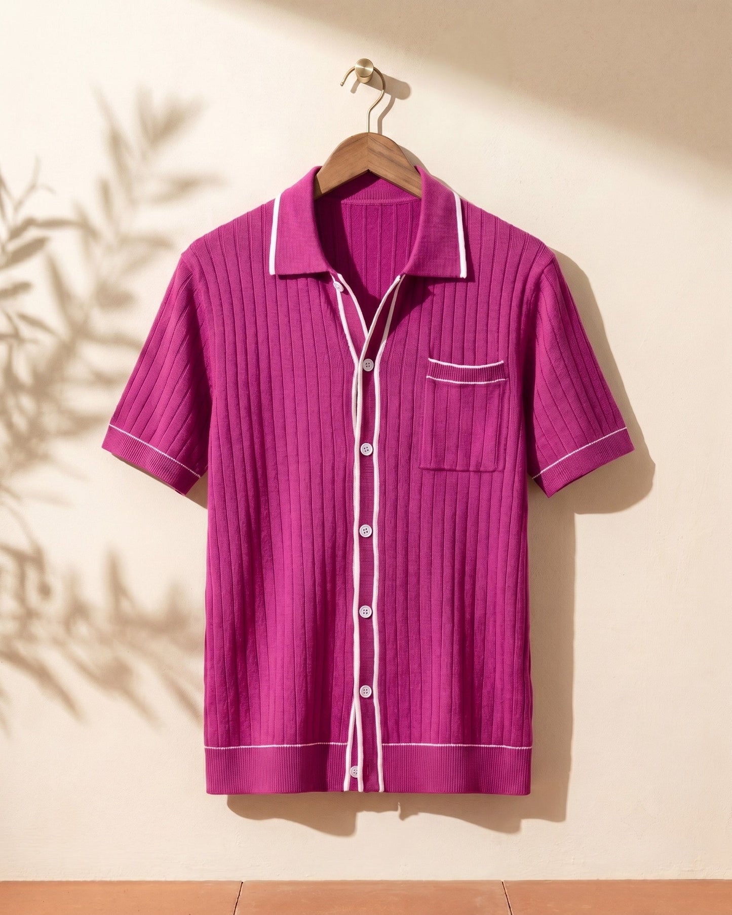 Isidoro Ribbed-Knit Polo Shirt